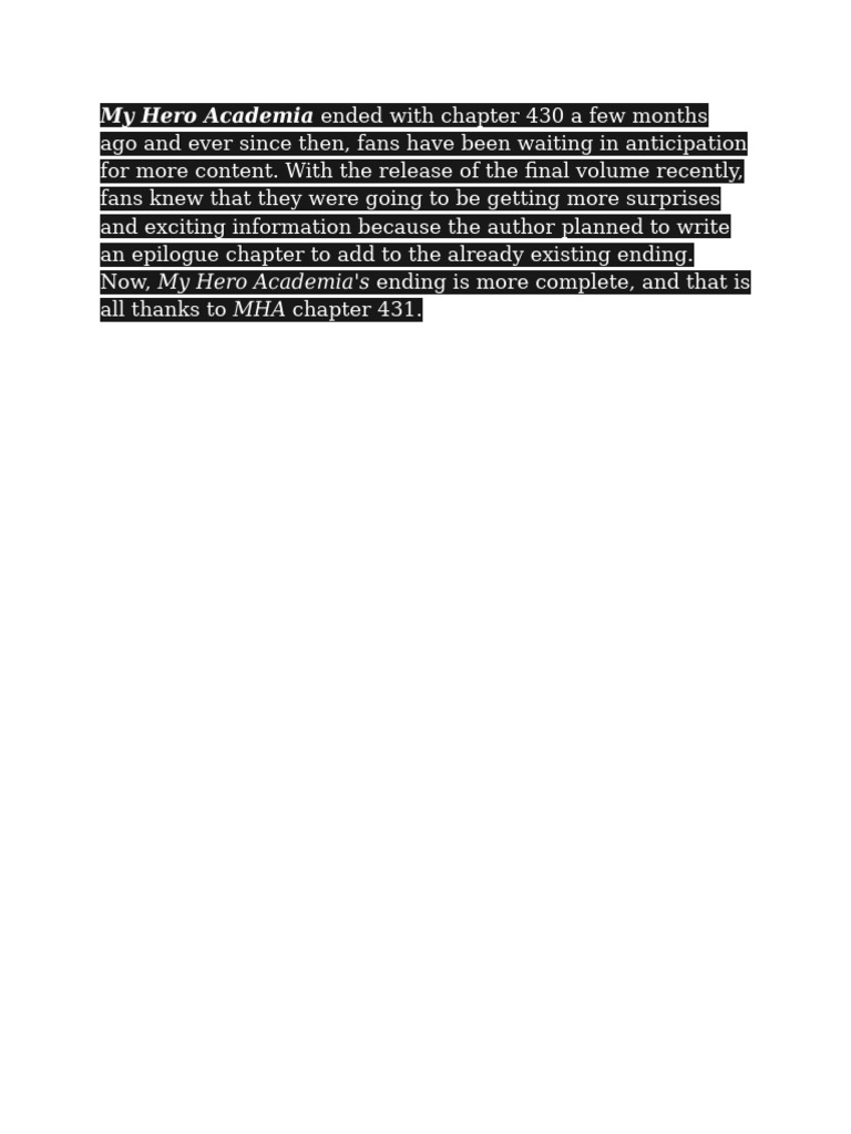 My Hero Academia's MHA | PDF