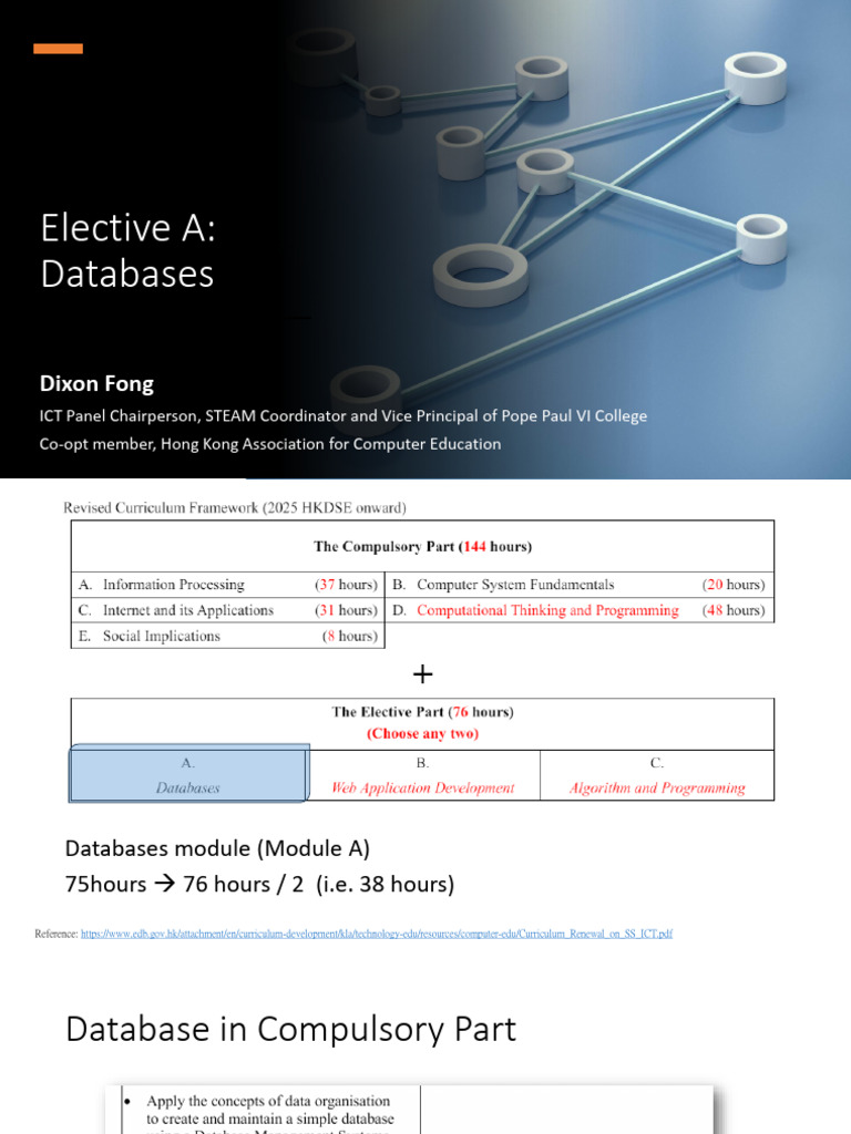 ICT Elective A: Database Overview | PDF | Databases | Microsoft Access