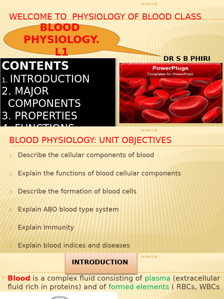 Blood Physiology Overview | PDF | Blood | White Blood Cell