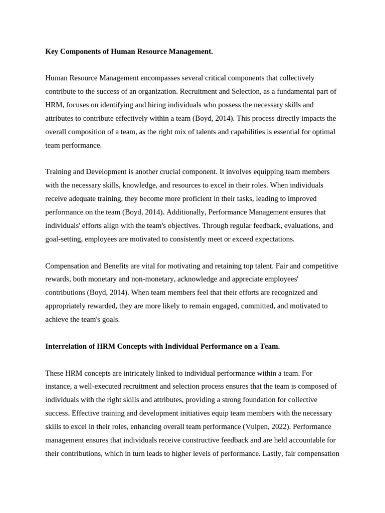 Essential Elements of HR Management | PDF | Human Resource Management ...