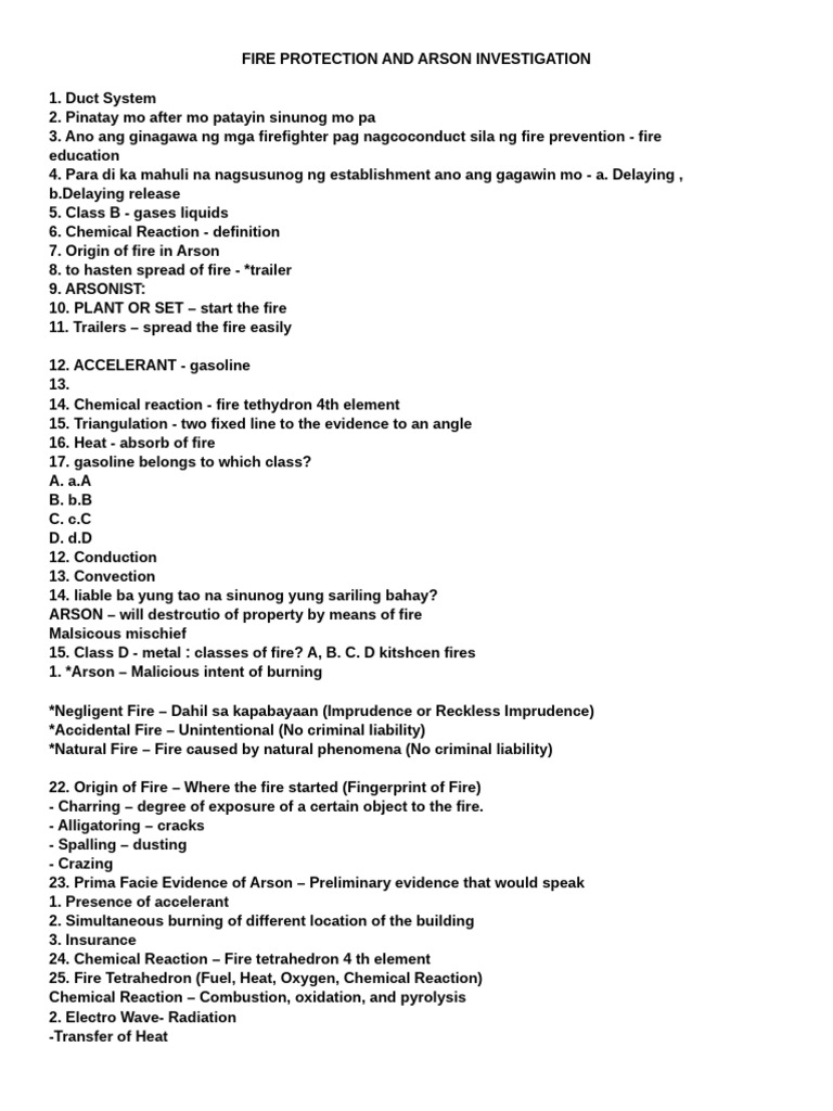 Fire Protection and Arson Investigation Guide | PDF | Combustion | Fires