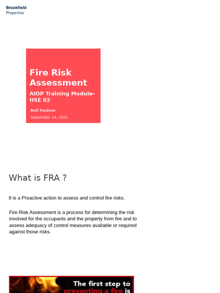 Fire Risk Assessment Training Guide | PDF | Risk | Fire Safety
