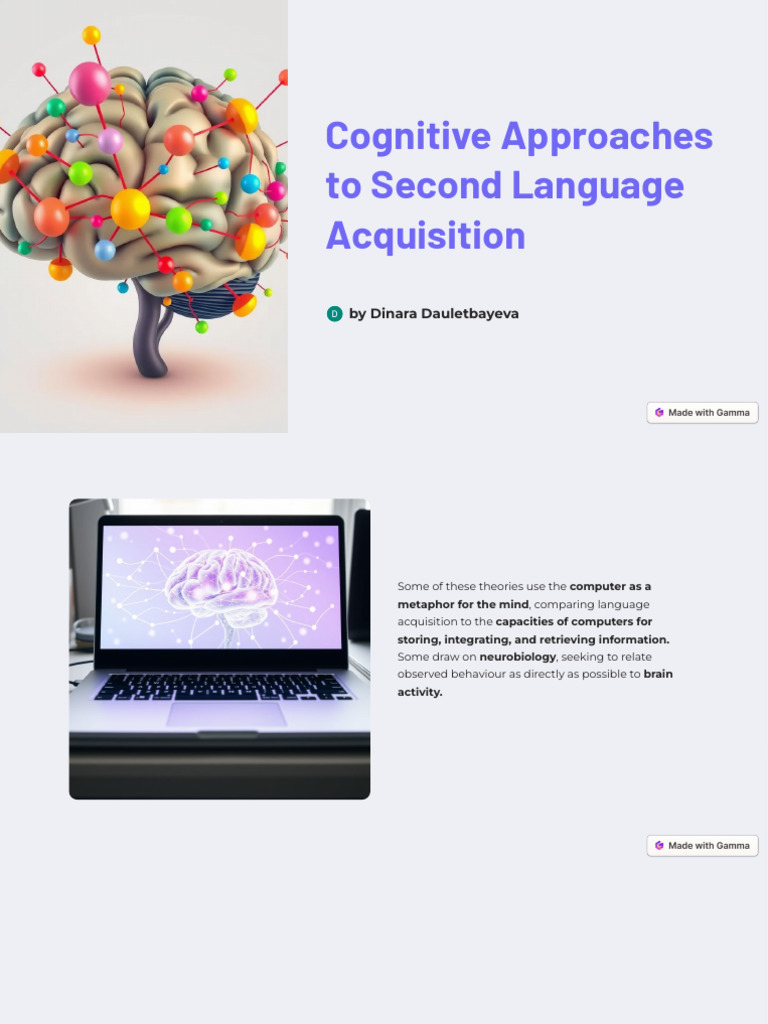 Cognitive Approaches To Second Language Acquisition | PDF | Language ...