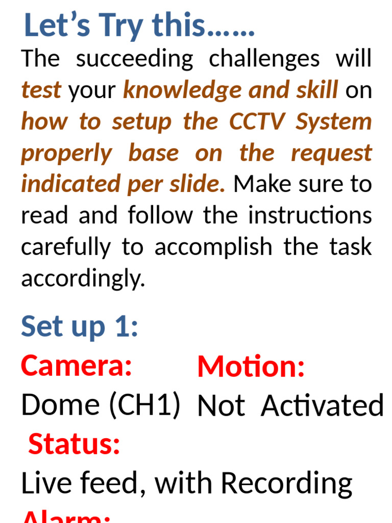 CCTV System Setup Instructions | PDF