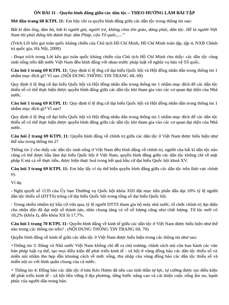 Ôn Bài 11 Theo Hư NG Làm BT | PDF