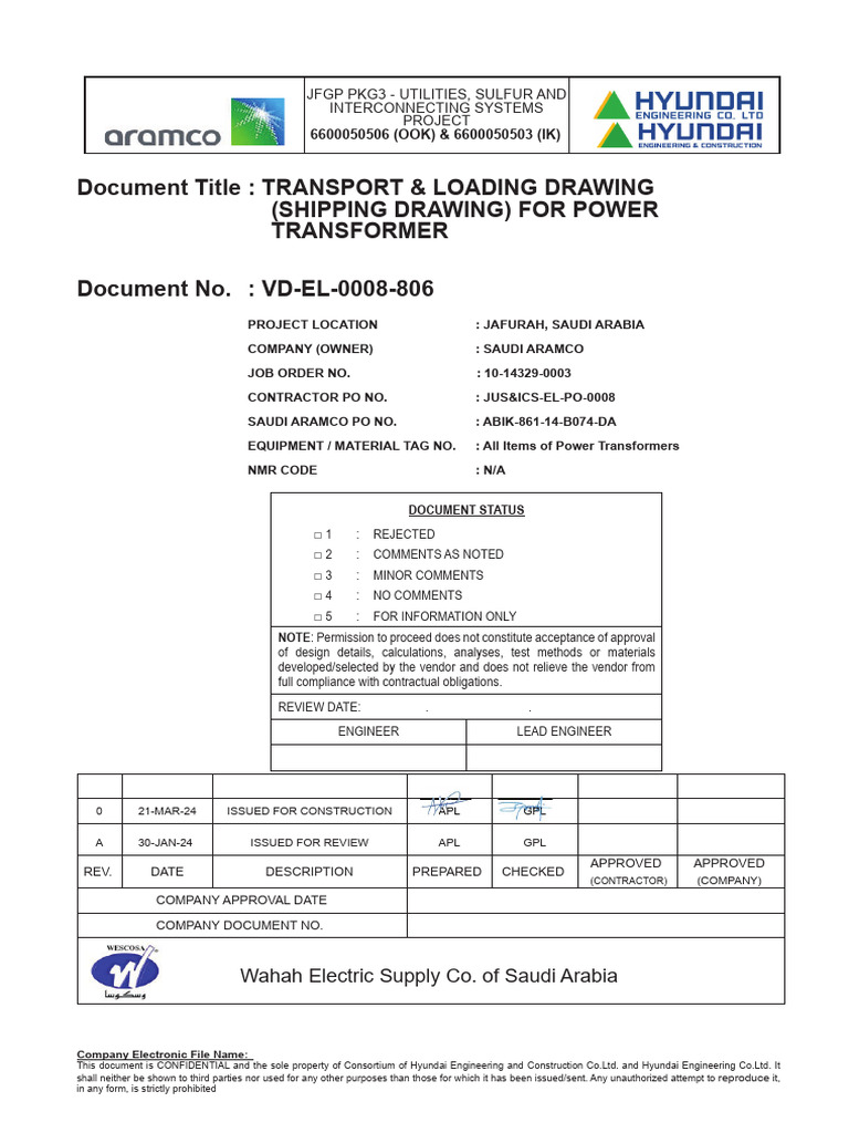 Transformer Transport & Loading Drawing | PDF