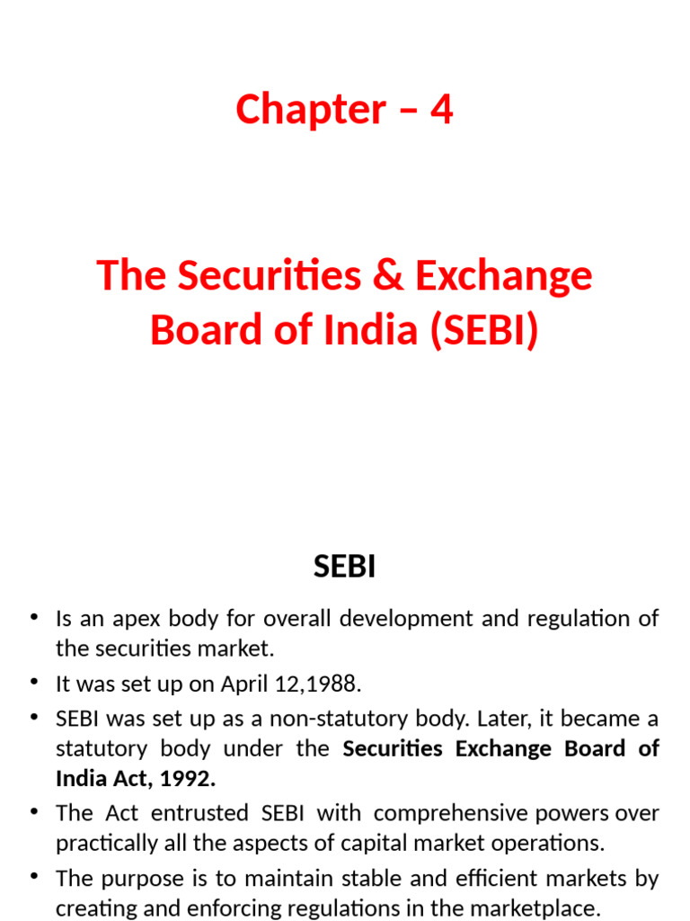 Ch-4 SEBI | PDF | Securities (Finance) | Stocks
