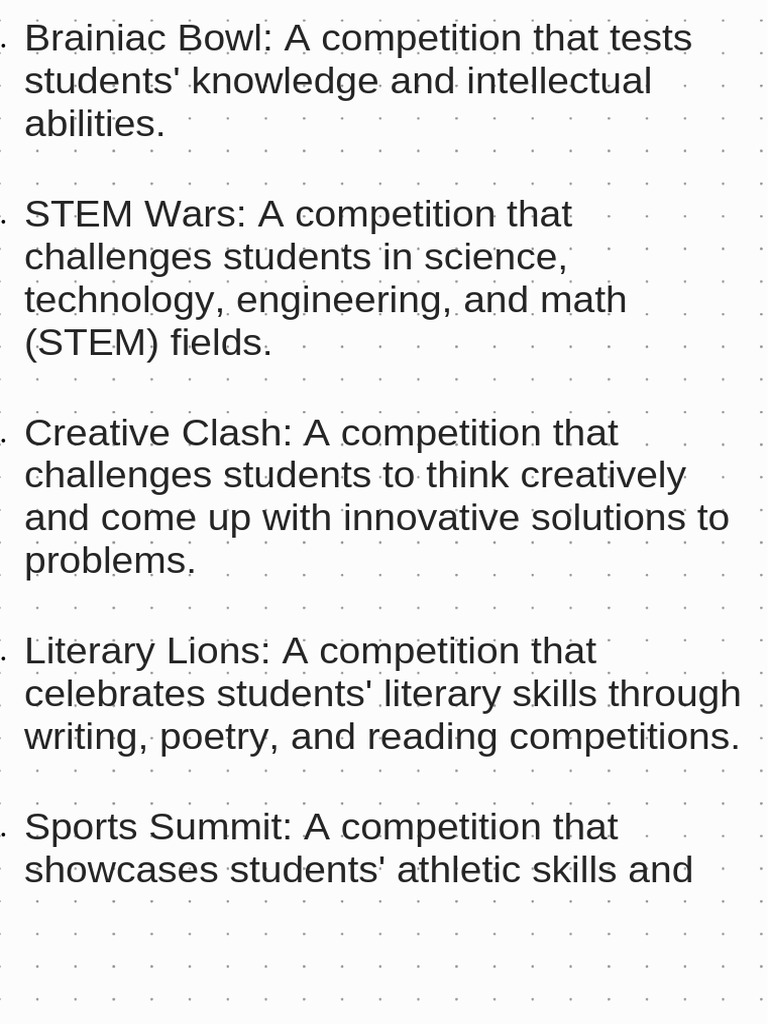 Student Competitions and Activities Guide | PDF | Mindfulness | Cognition