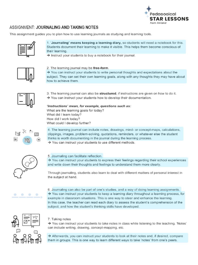 Assignment Journalling and Taking Notes | PDF