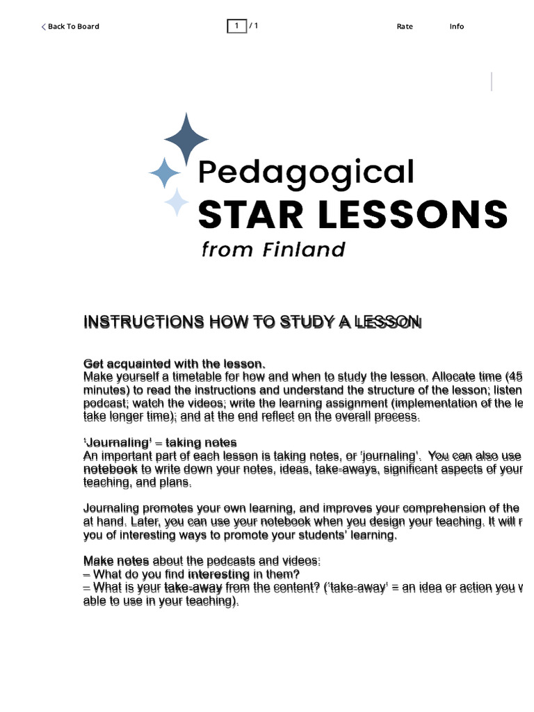 Instructions How To Study A Lesson | PDF