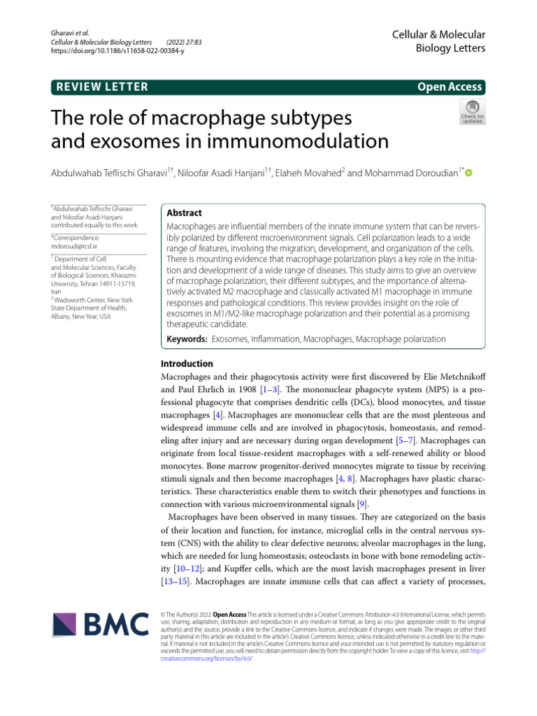 2022 USA - The Role of Macrophage Subtypes and Exosomes in ...