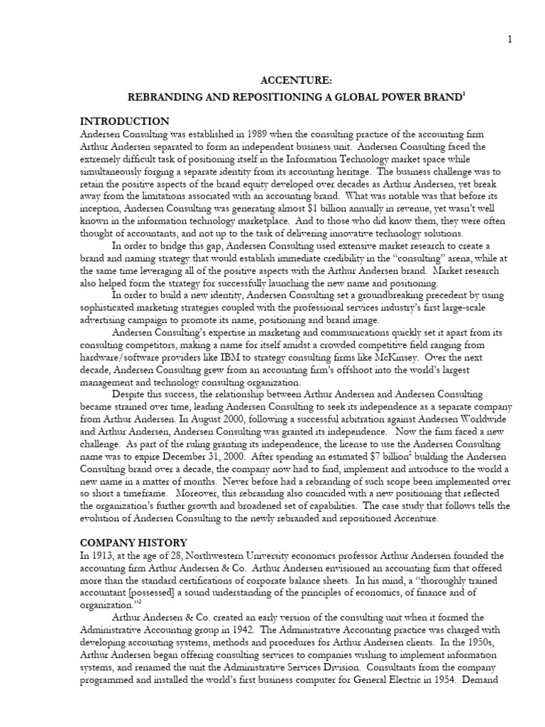 Accenture: Rebranding Andersen Consulting | PDF | Brand | Advertising