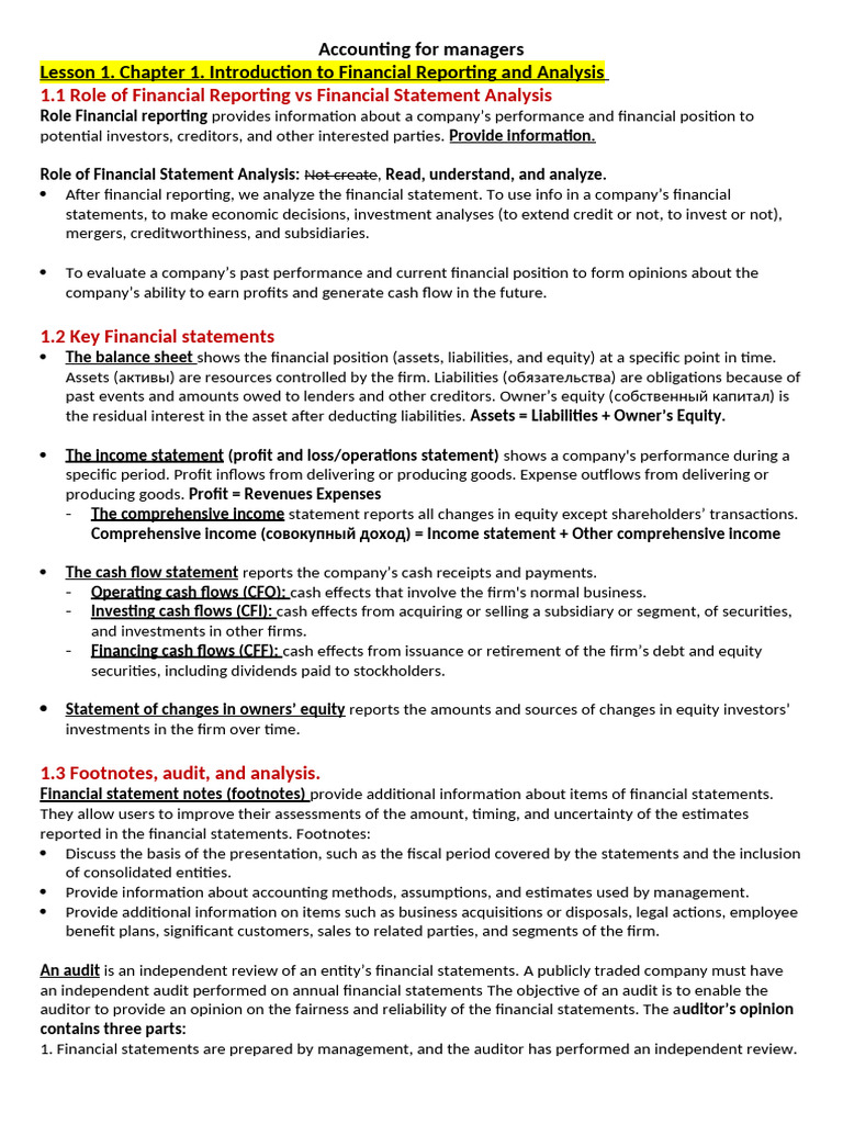 Accounting for Managers | PDF | Financial Statement | Equity (Finance)