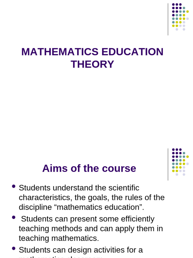 Mathematics Education Theory | PDF | Mathematics | Science