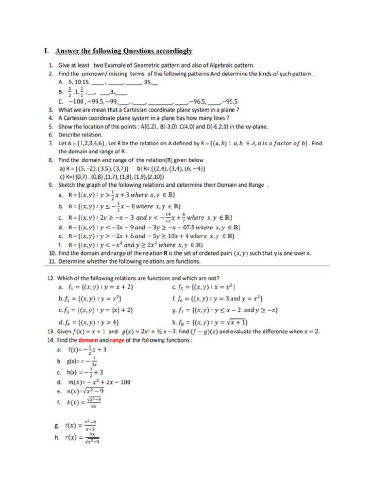 Maths Grade 10 U-1 Ws | PDF