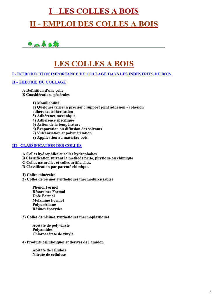 Guide des colles à bois et leur utilisation | PDF | Bois (matériau de ...