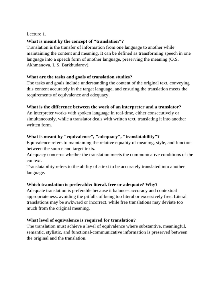 Translation Theory Pdf Translations Semantics