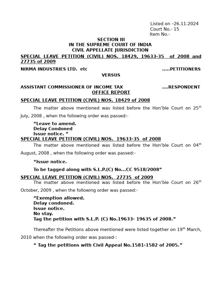Supreme Court SLP Office Report 2024 | PDF | Appeal | Political Law