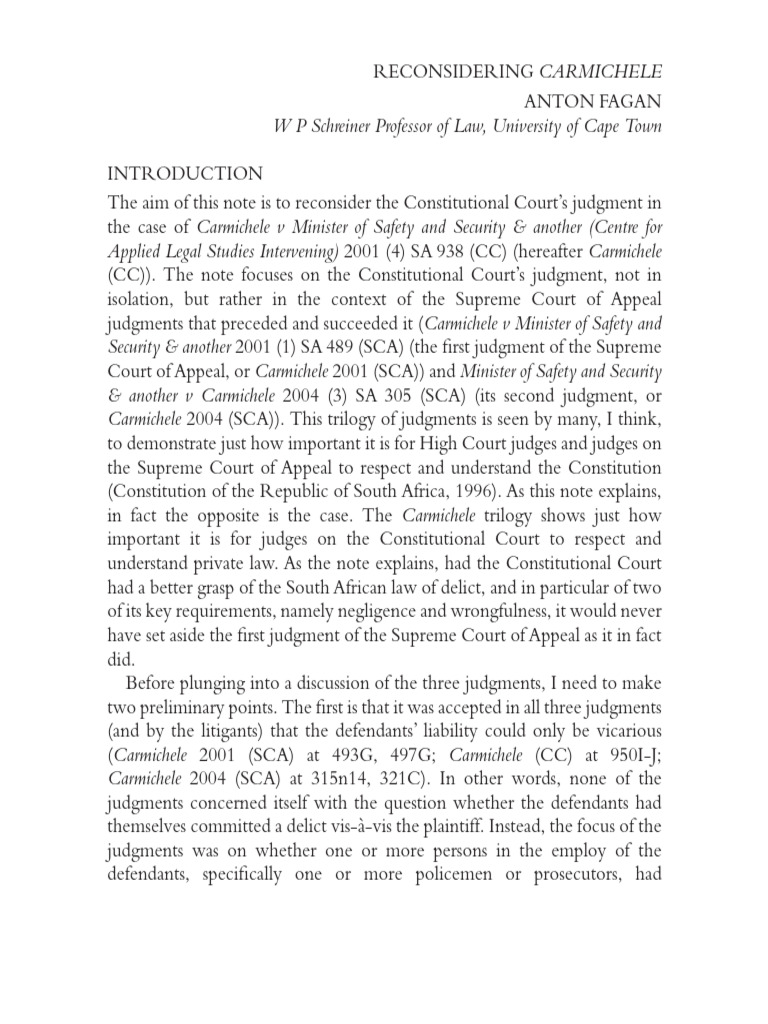 Fagan Reconsidering 2008 | PDF | Negligence | Judgment (Law)