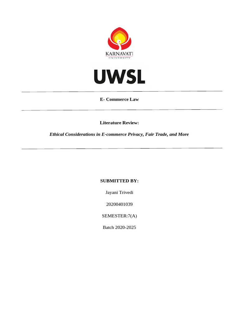 E COM Review PDF Privacy E Commerce