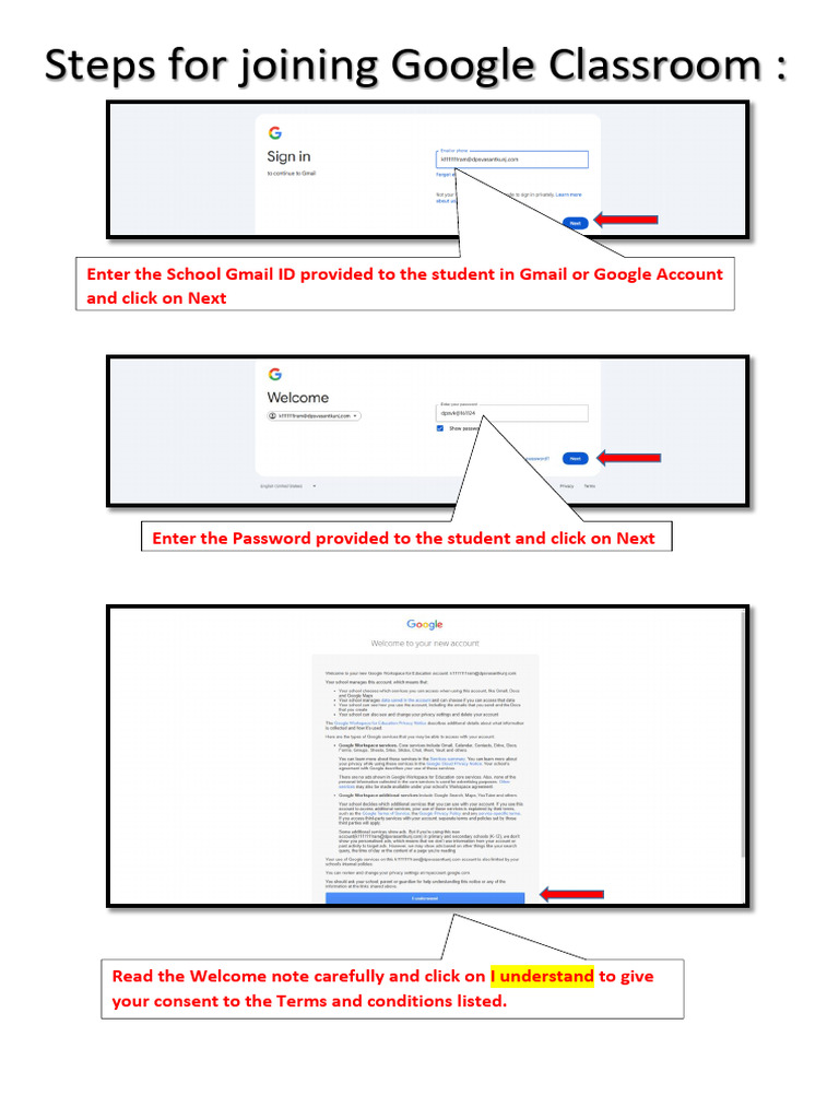 Joining Google Classroom for Students | PDF