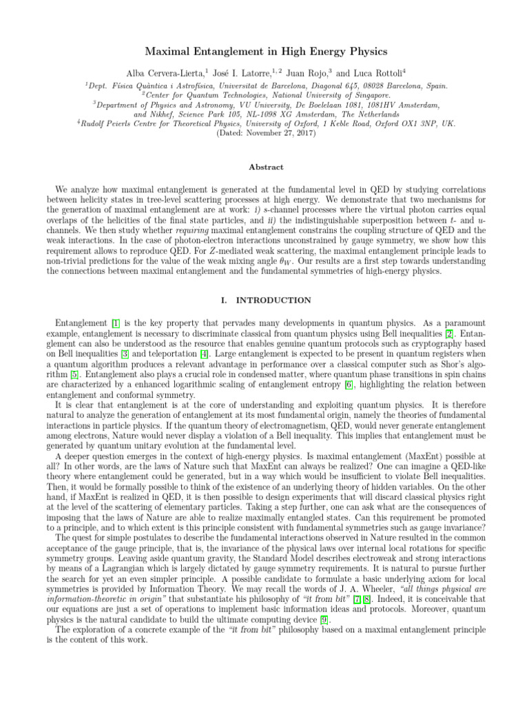 Entanglement 1 | PDF | Quantum Entanglement | Quantum Electrodynamics