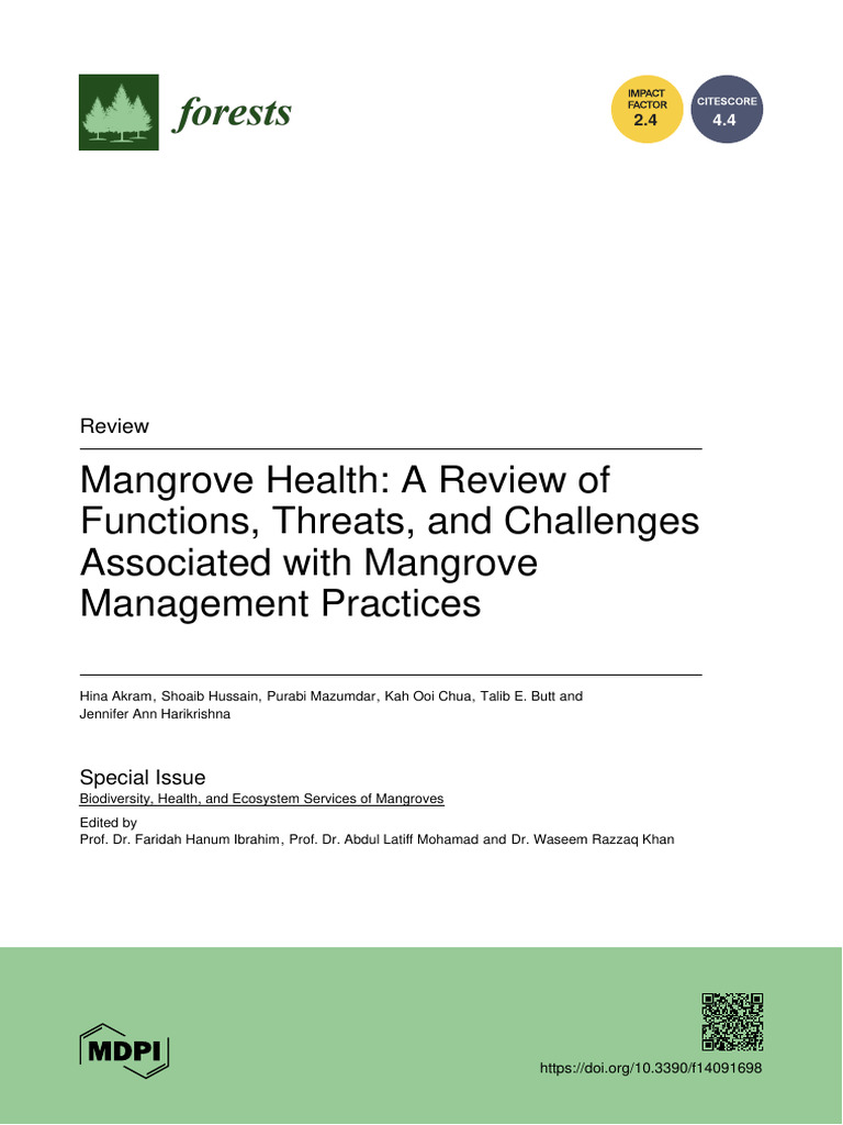 Forests 14 01698 With Cover | PDF | Mangrove | Carbon Sequestration