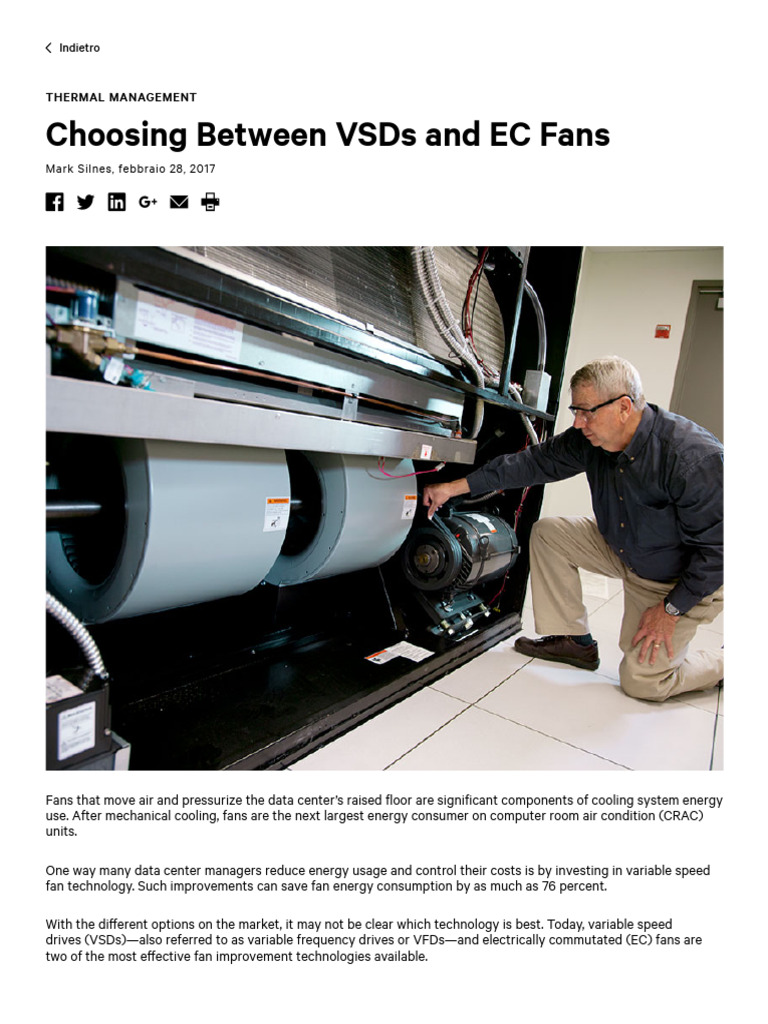 VSDs vs. EC Fans for Data Centers | PDF | Data Center | Manufactured Goods
