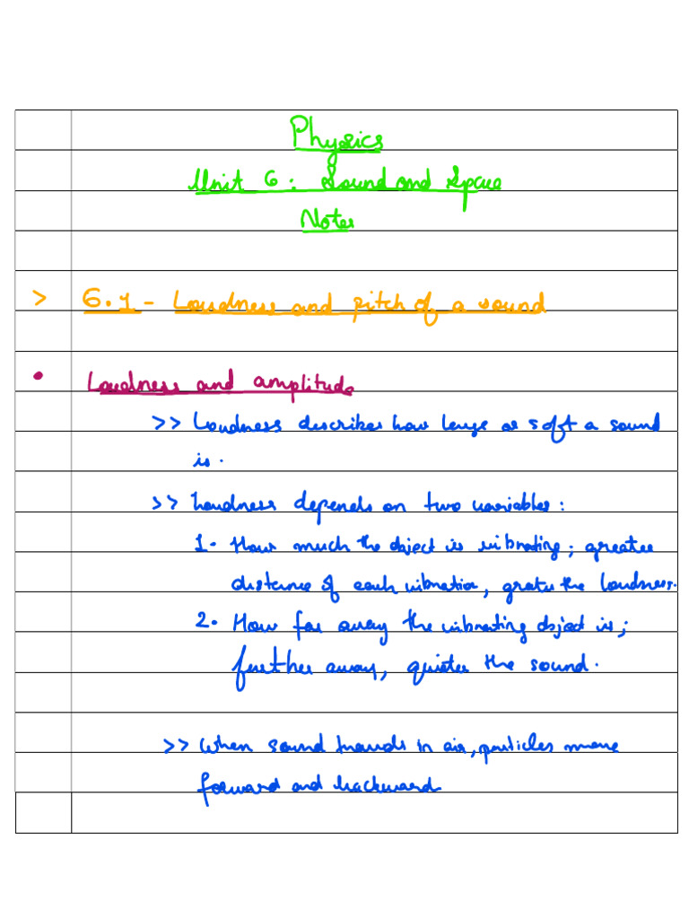 Physics Unit 6 Sound And Space Pdf