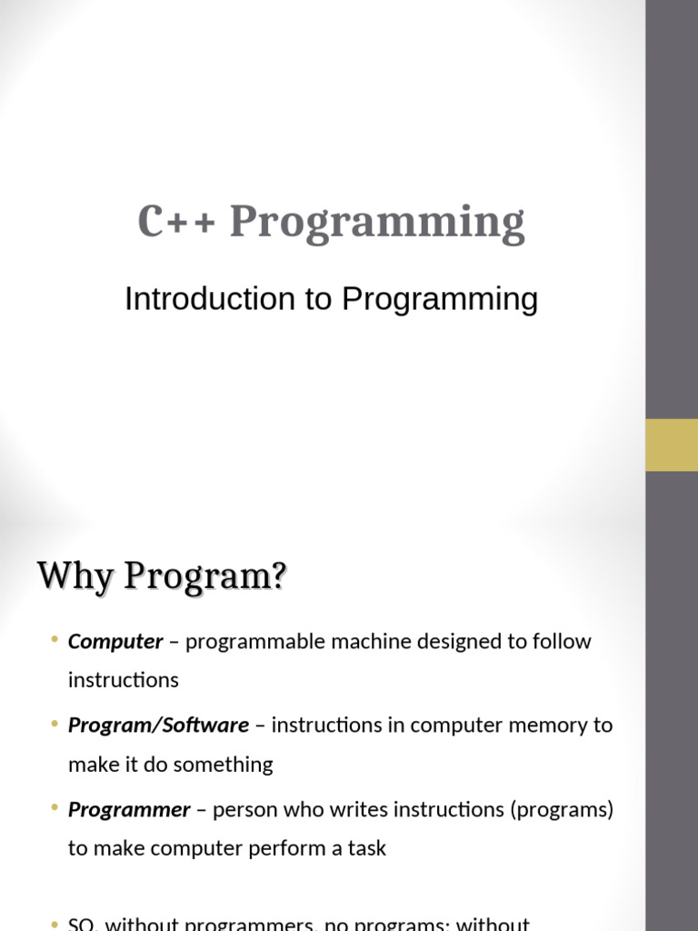 3 - Introduction To Programming | PDF | Programming | Computer Program