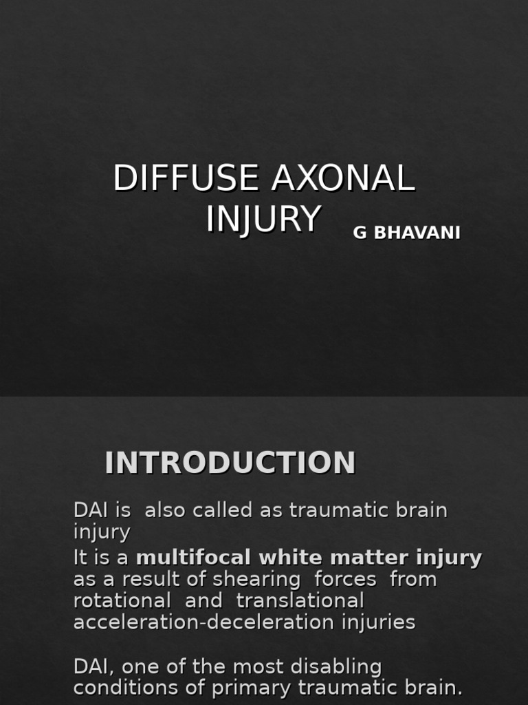 Diffuse Axonal Injury (1) (Autosaved) | PDF | Traumatic Brain Injury ...