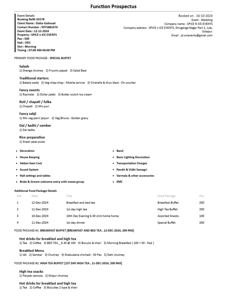 Function Prospect 12 Dec Odc Shubham Hall Datta Gaikwad | PDF | Desi ...