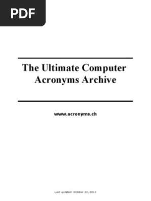 Computer Acronyms | Computer Network | Operating System - 