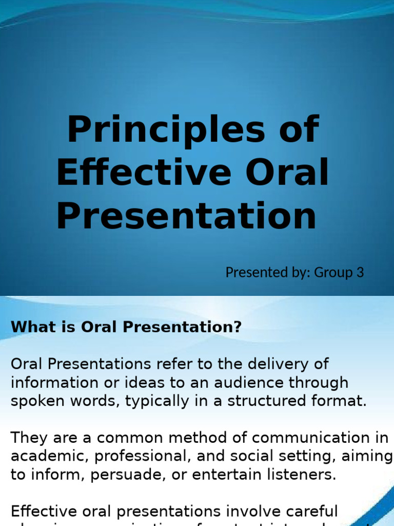 Effective Oral Presentation Principles | PDF | Cognitive Science ...