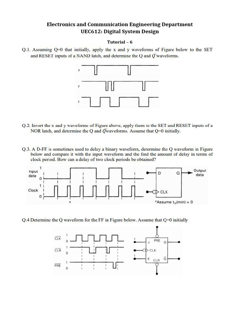 Digital System Design Tutorial 6 | PDF