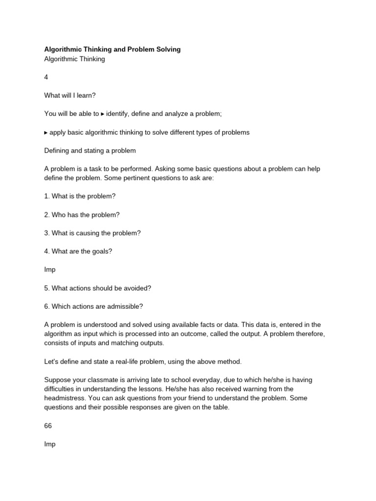 Algorithmic Thinking & Problem Solving | PDF | Algorithms | Thought
