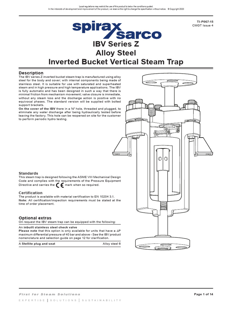Technical Sheet IBV - Series Z | PDF | Valve | Screw