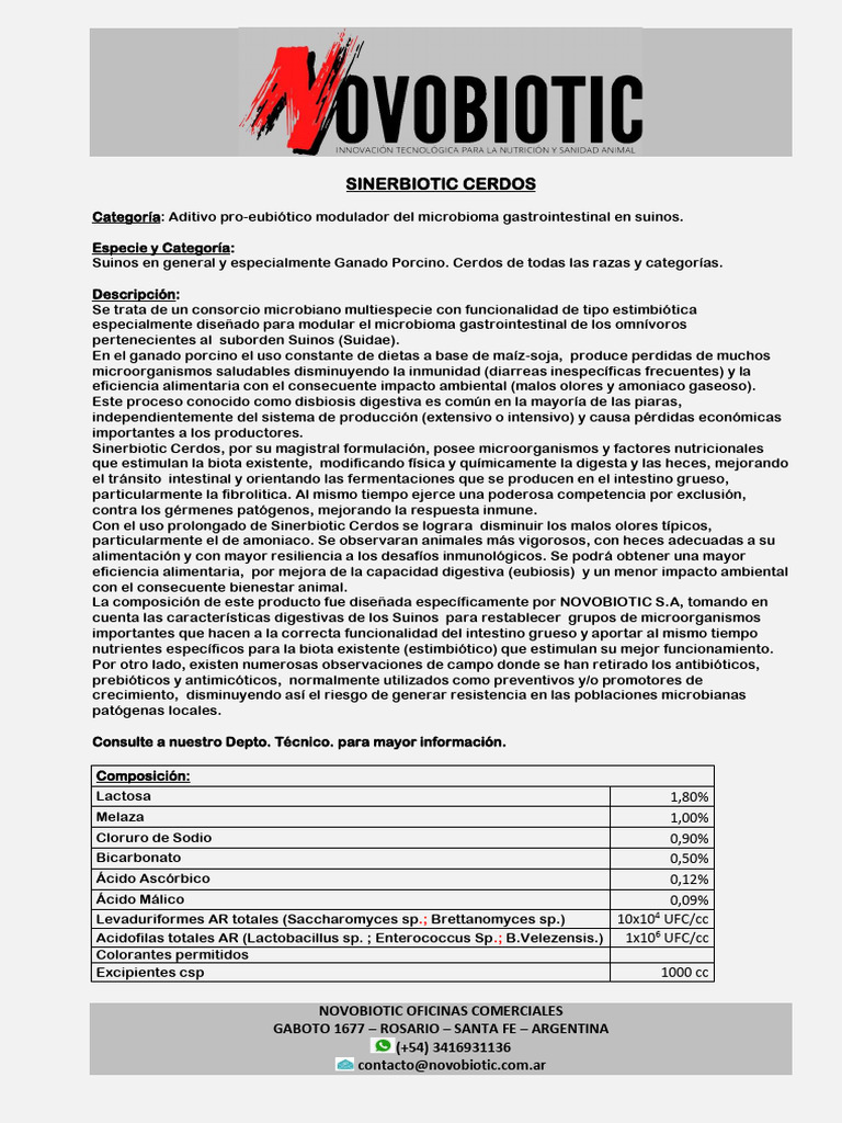 Aditivo Pro-Eubiótico para Cerdos | PDF | Cerdo | Sistema inmune