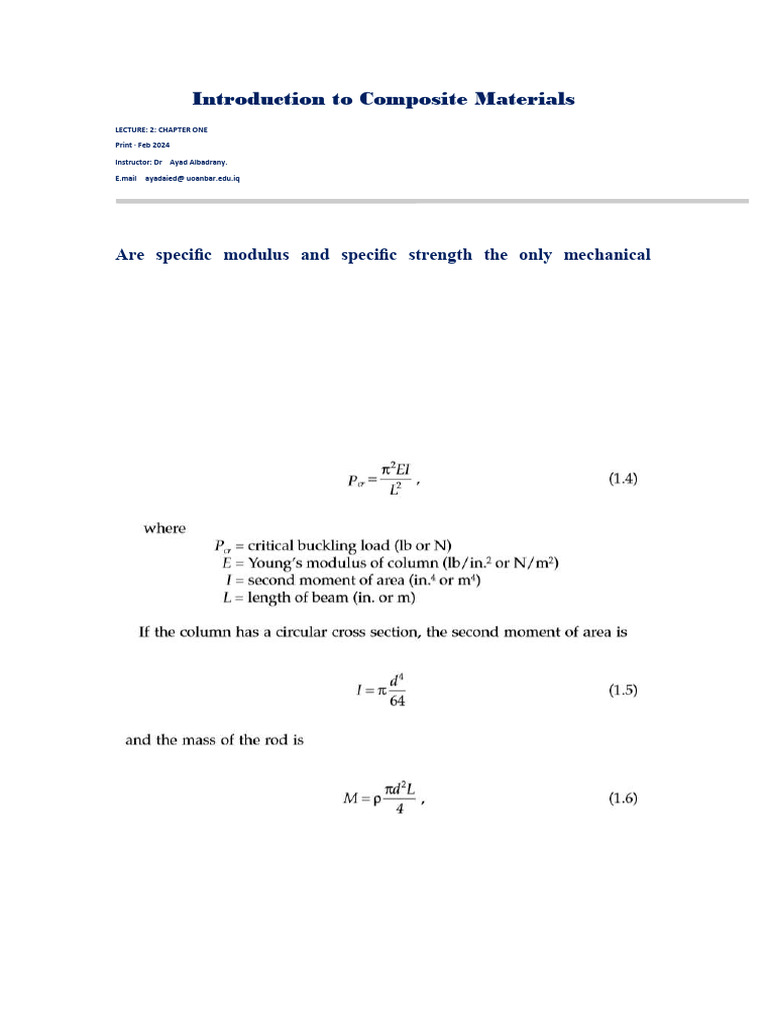 Lecture 2. Composite Materials | PDF | Composite Material | Strength Of ...