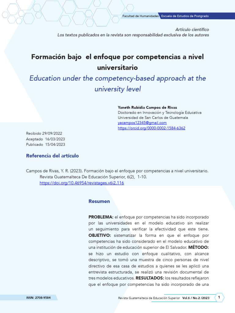 Enfoque por Competencias en Educación Superior | PDF | Plan de estudios ...