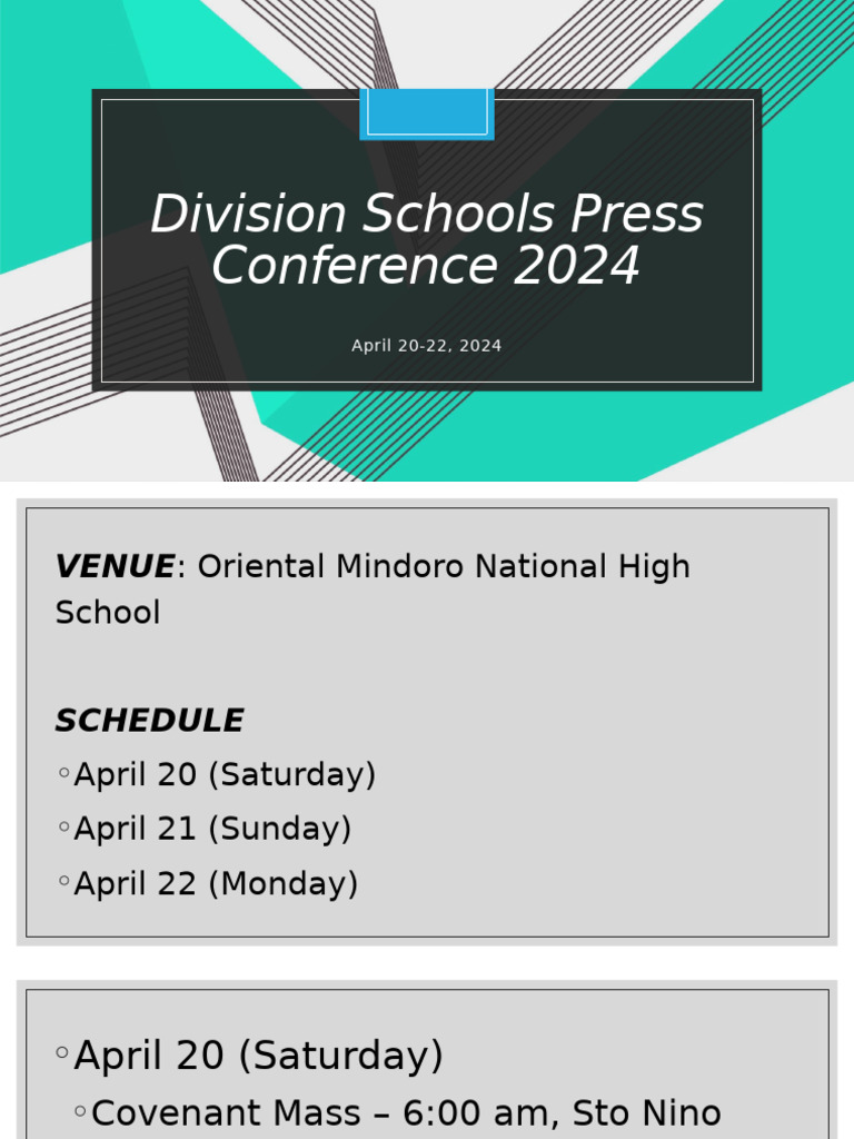 Division Schools Press Conference 2024 | PDF