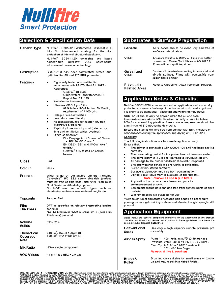 Nullifire SC801-120 Basecoat Overview | PDF | Building Engineering ...