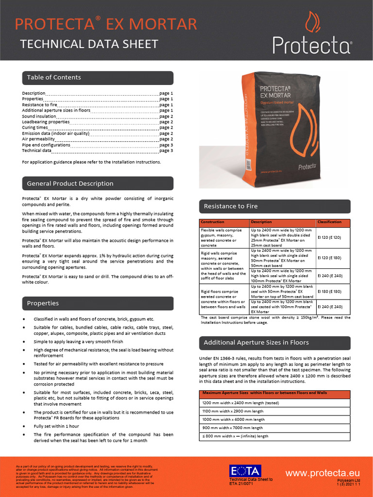 Protecta EX Mortar - TDS | PDF | Concrete | Mortar (Masonry)