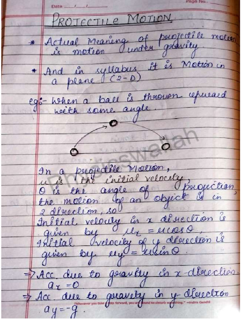 Projcetile Handwritten Notes | PDF
