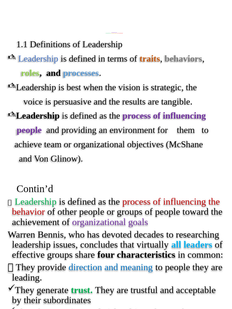 Leadership Presentation1 | PDF | Leadership | Power (Social And Political)