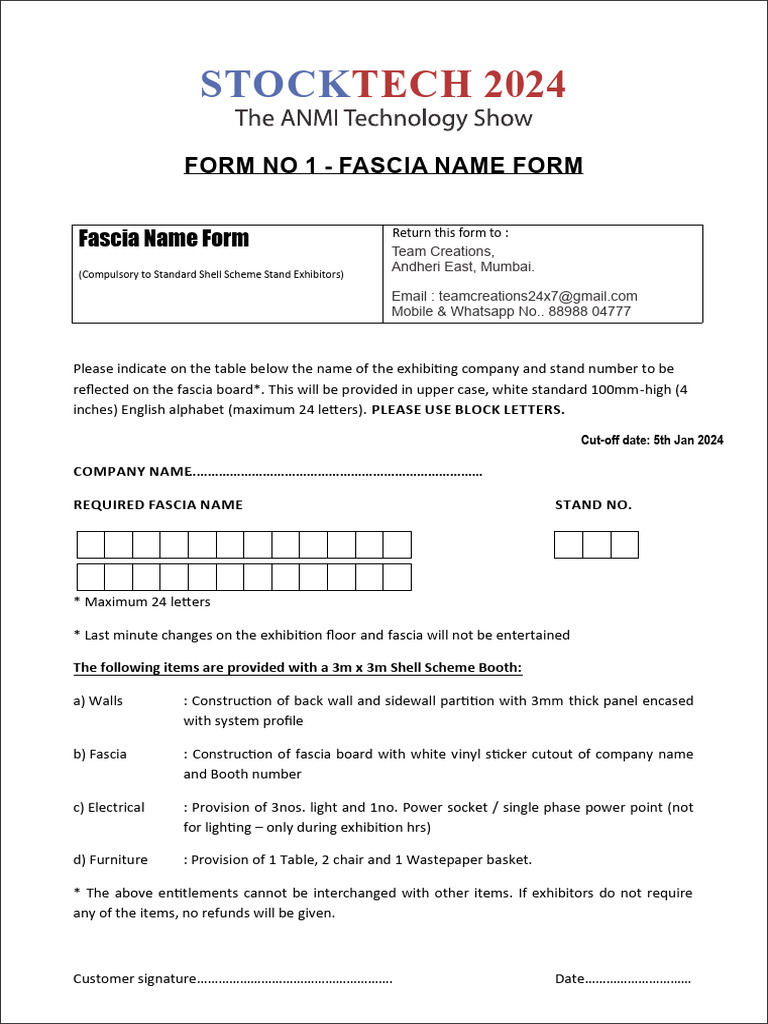 Exhibitor Manual With Form Stocktech 2004 (1) | PDF | Manufactured Goods