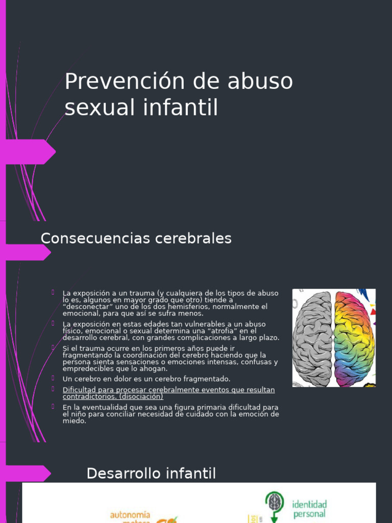 Presentacion Prevencion de Abuso Sexual | PDF | Abuso sexual | Cerebro
