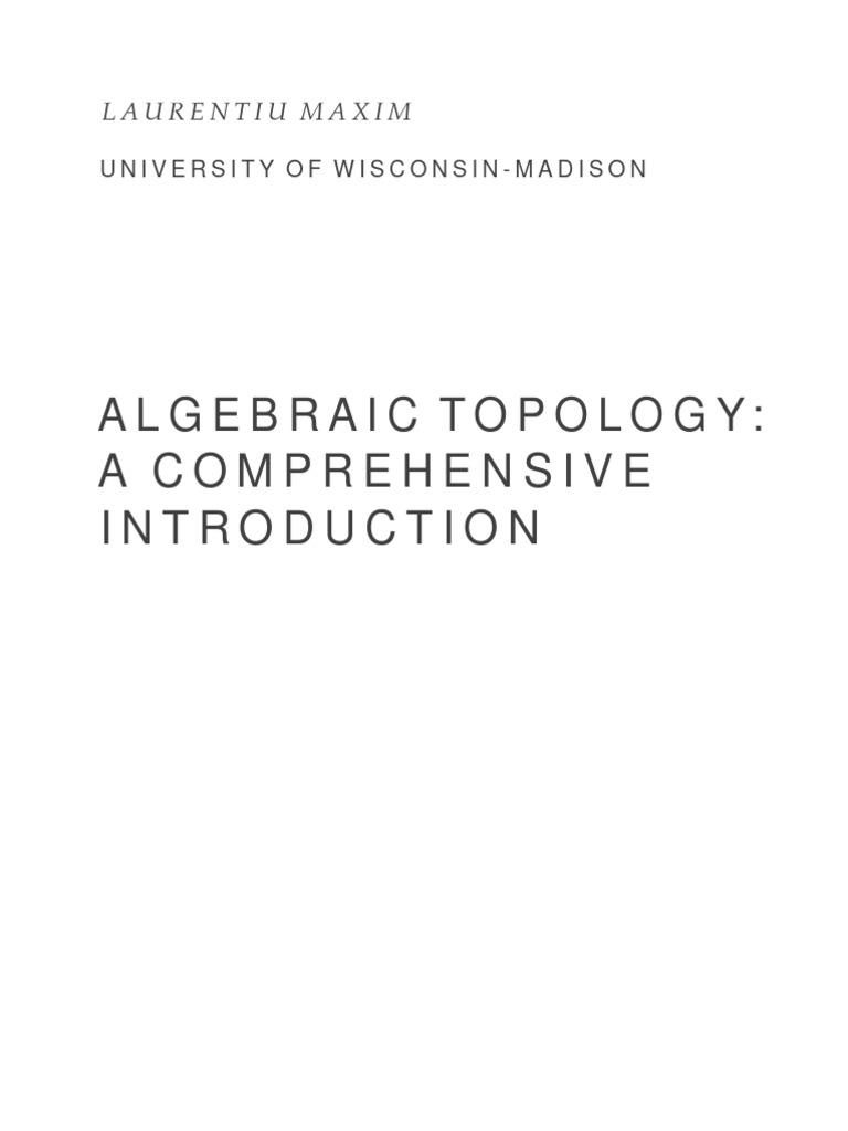 Comprehensive Introduction to Algebraic Topology | PDF | Algebra ...