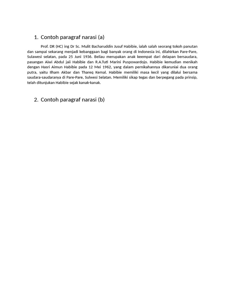 Contoh Paragraf Narasi | PDF