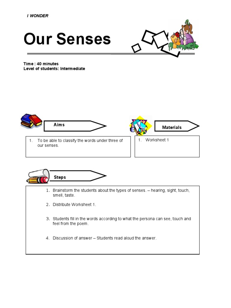 i wonder worksheet 1